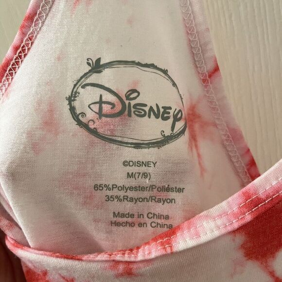 Disney Mickey Mouse Racerback Red & White Tie-Dye Tank Size Medium (7/9) - Picture 6 of 9